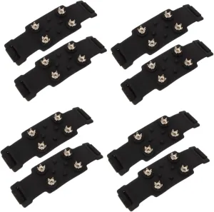 4pairs Non- Ice Cleats Grippers for Boots Versatile Snow Traction Crampons for Walking Climbing and Outdoor Activities and Sturdy Design Hook and Fastening