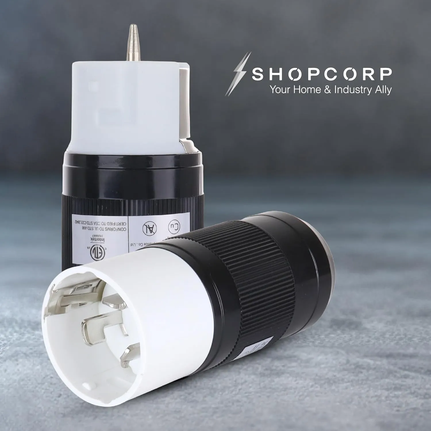 50 Amp Generator Plug (Female & Male) (2 Pack)，50 Amp Generator Connector, 125 Volt/250 Volt, CS6364 Shopcorp 50A Twist Lock RV Plug - CS6365, Twist Lock Adapter, 12500 Watts 3 Pole 4 Wire