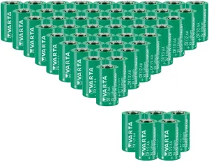 «50 Pack» 3V 950mAh CR1/2AA Non-Rechargeable Lithium Battery for VARTA CR1/2AA Series Battery, green