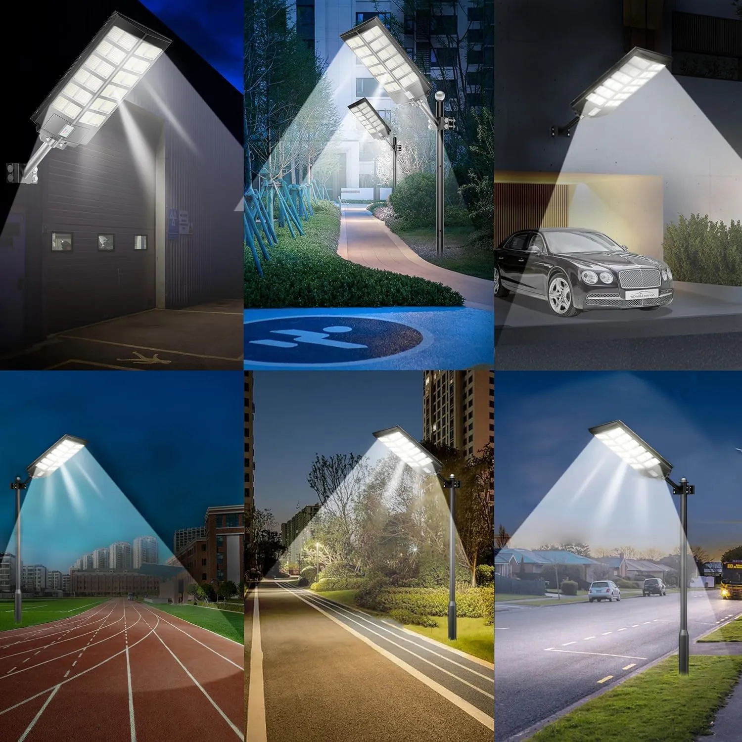 5000W 3-Pack Solar Street Lights Outdoor, 240000LM, Dusk to Dawn, 7000K, IP67 Waterproof, Motion Sensor Parking Lot Lights for Garden,Pathway,High Efficiency LED Solar Street Lights