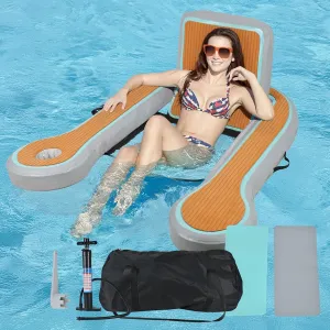 50x44inch Inflatable Pool Float Lounger for Adults with Cup Holder, 4.17FT Floating Chair, Lake Floats for Adults with Armrest Backrest for Swimming Pool, Party, Beach, Lake, River