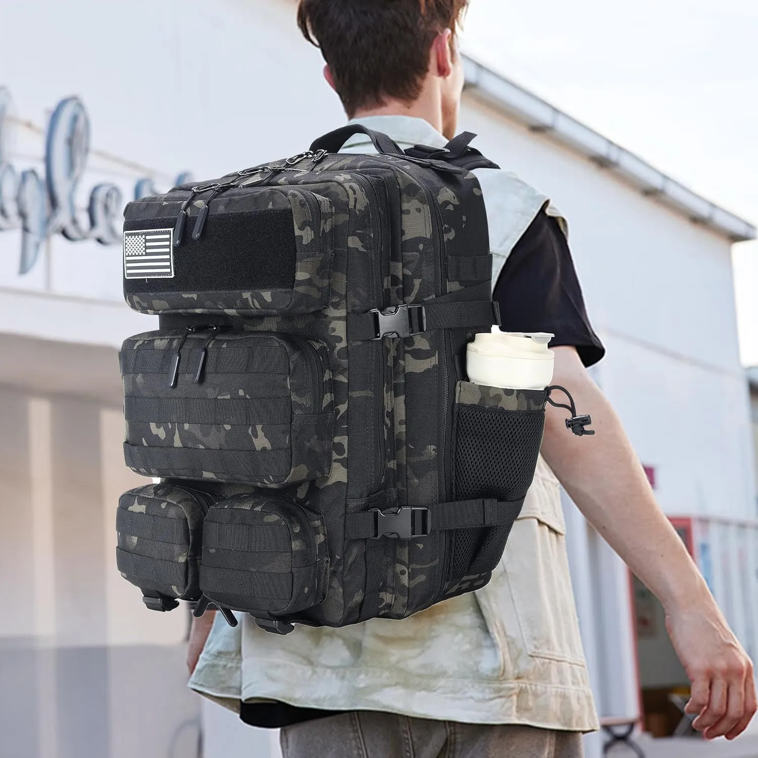 55L Tactical Backpack Heavy Duty Military Rucksack Molle Backpack 3 Day Assault Pack for Work Outdoors