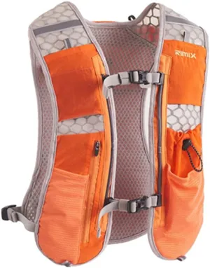 5L Lightweight Running Backpackn Outdoor Sports Trail Racing Marathon Hiking Fitness Bag Hydration Vest Pack for Men Women with 1L Bag or 500ml Kettle (Orange Backpack )