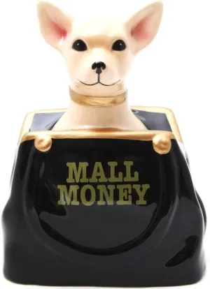 6.50 Inch Ceramic Chihuahua In Purse Savings Piggy/Coin/Money Bank