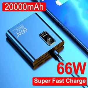 66W Super Fast Charging Power Bank | 20000mAh High-Capacity Portable Charger