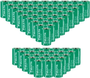 «70 Pack» 3V 950mAh CR1/2AA Non-Rechargeable Lithium Battery for VARTA CR1/2AA Series Battery, green