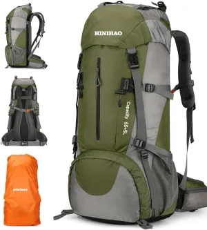 70L Camping Hiking Backpack with Rain Cover Backpacking Backpack for Treeking Outdoor Travel Pack (70L Green)