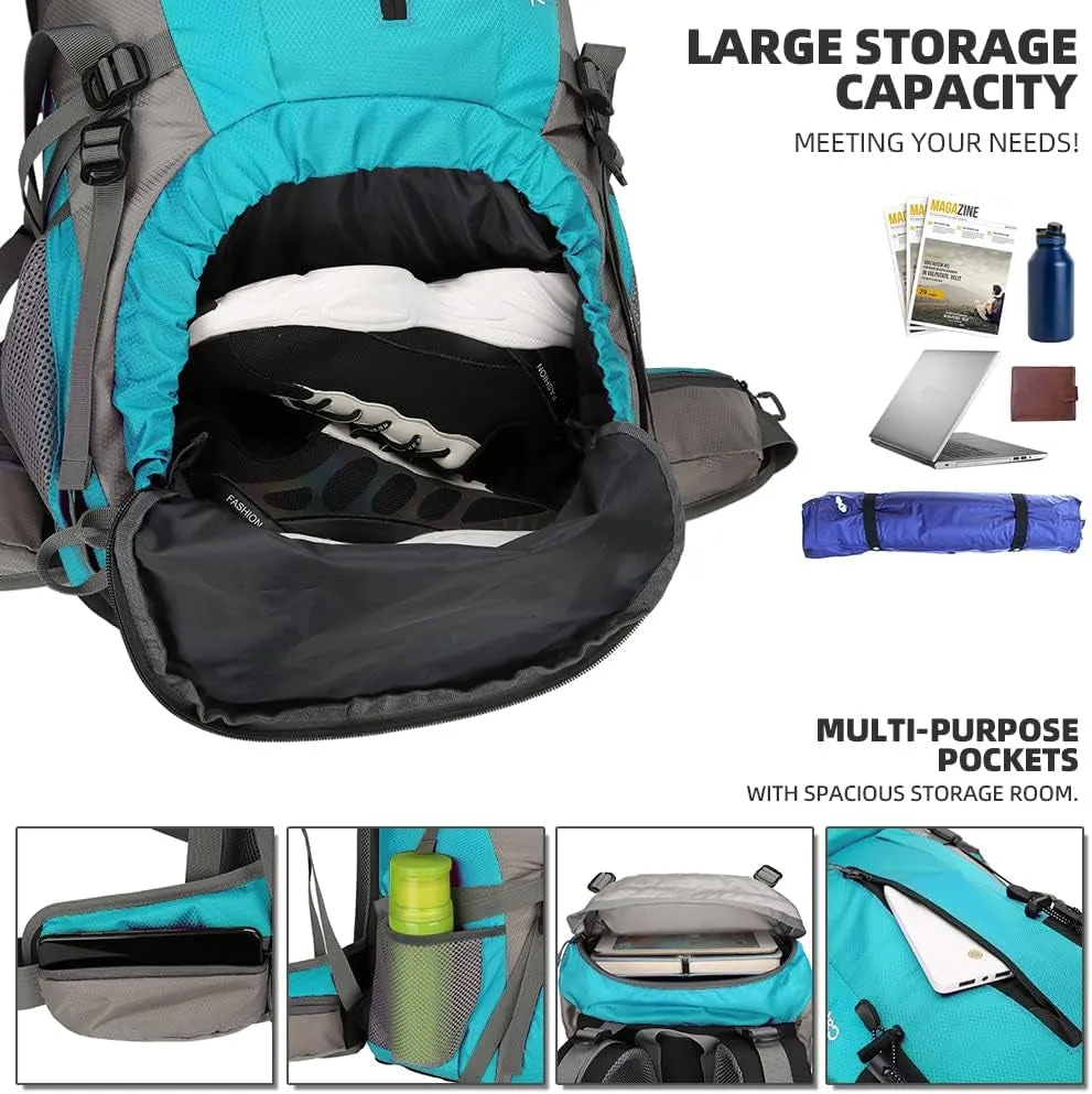70L Hiking Backpack with Rain Cover Lightweight Travel Backpack Waterproof Camping Backpack
