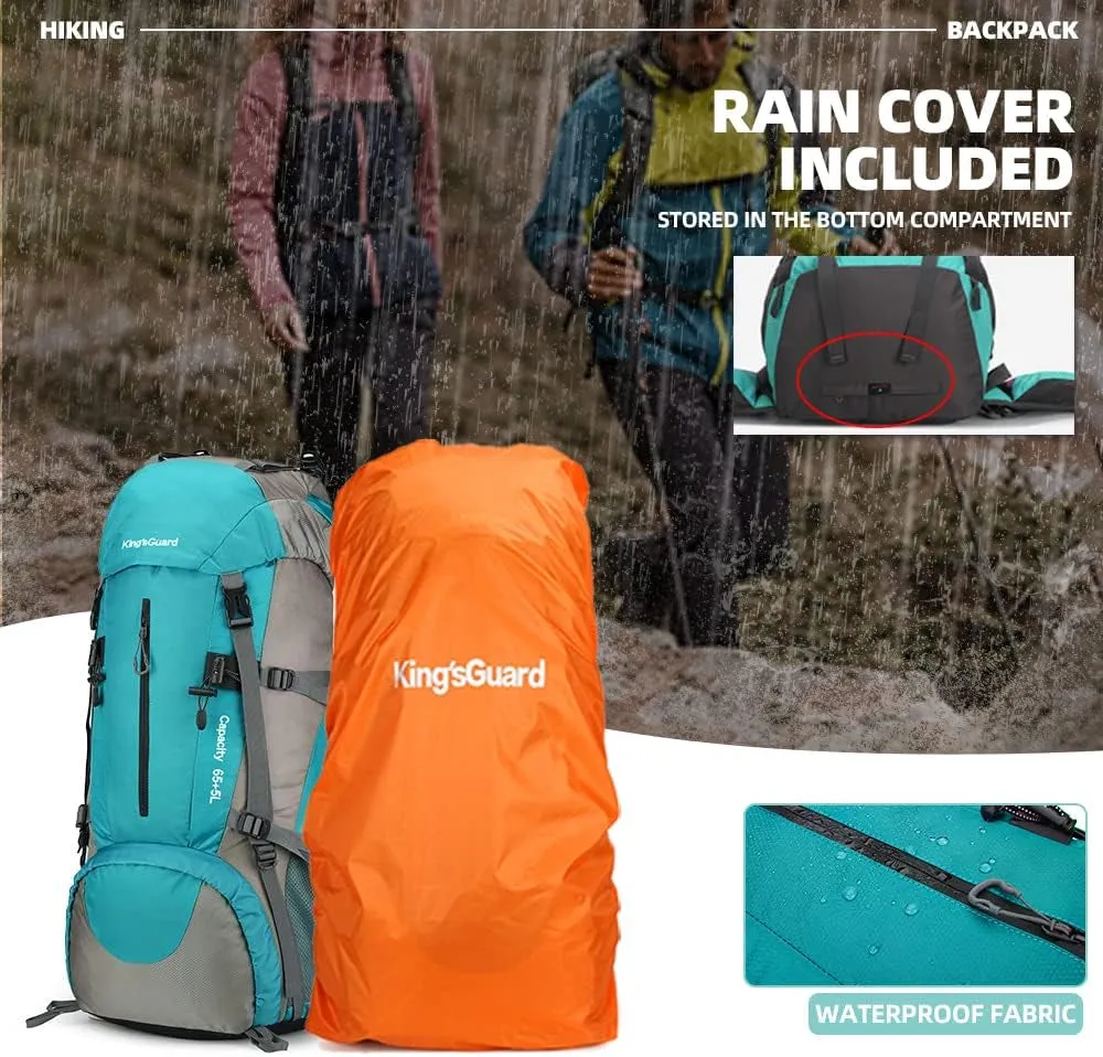 70L Hiking Backpack with Rain Cover Lightweight Travel Backpack Waterproof Camping Backpack