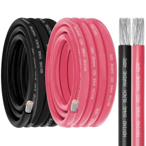 8 Gauge Marine Wire Include 8AWG 20FT Red & 20FT Black,8 Gauge Marine Grade Wire Tinned Copper Electrical Cable for Boat Automotive Speaker Battery Lighting Solar Panel Outdoor