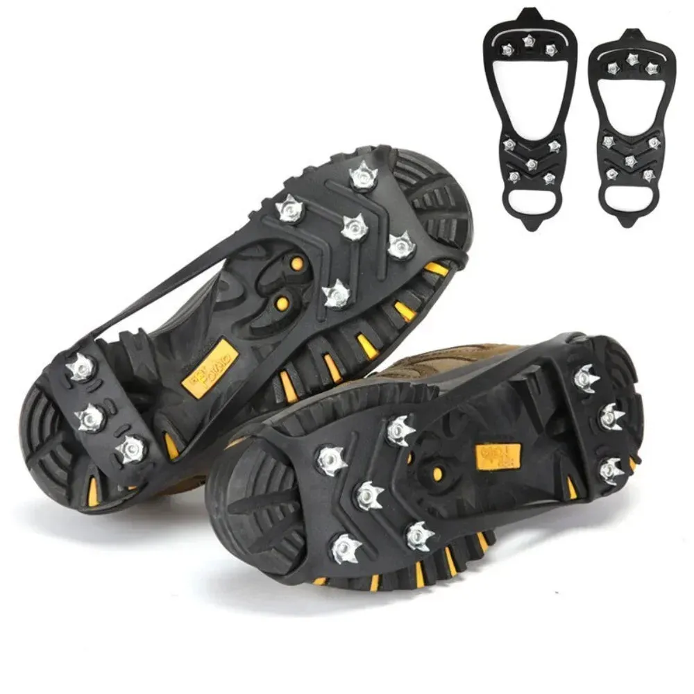 8 Teeth Ice Gripper Spike for Shoes - Anti-Skid Crampons for Ice Hiking and Climbing