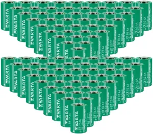 «80 Pack» 3V 950mAh CR1/2AA Non-Rechargeable Lithium Battery for VARTA CR1/2AA Series Battery, green