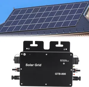 800W Solar Grid Tie Micro Inverter, Control Automatic Identification Power Inverters DC to AC Solar Inverter 120V 230V(Black US Plug)