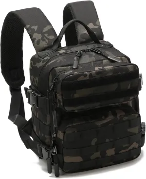 9L Mini Tactical Backpack, Multi-Purpose Rucksack,Small Gym Bag, EDC Molle, for Men and Women (Black camo)
