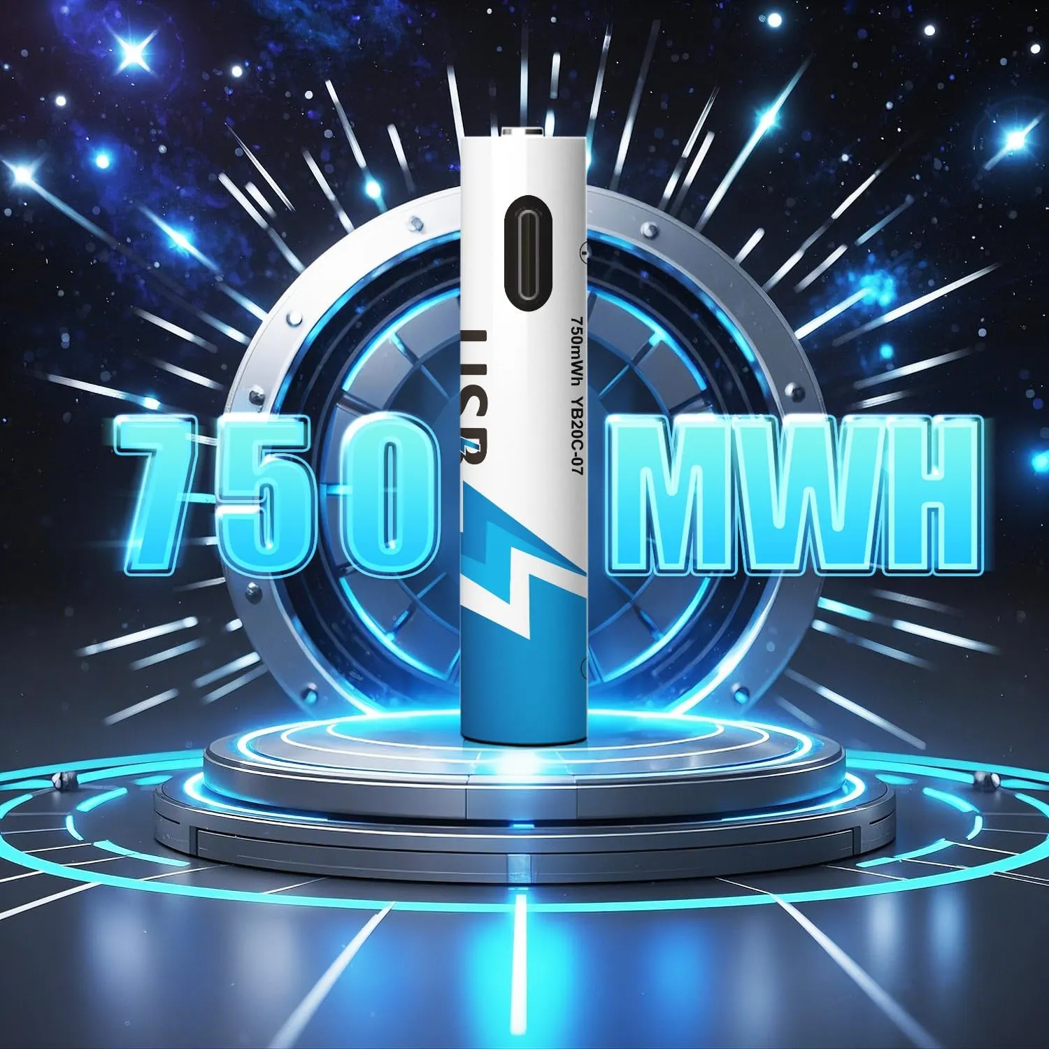 AAA USB Rechargeable Lithium Batteries, Lithium 1.5V 750 mWh, Long Lasting, Charges 1 Hours, 2-in-1 USB-C Charging Cable, 1500 Cycles for Household, Electronics, Constant Output, 8-Battery Pack