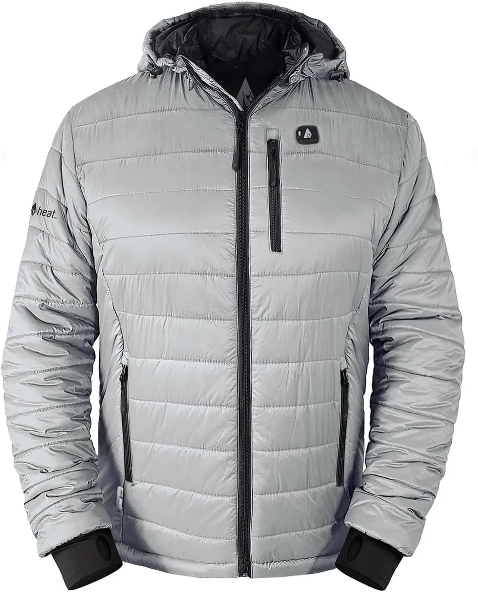ActionHeat Men's 5V Insulated Heated Jacket with Detachable Hood, Battery Pack