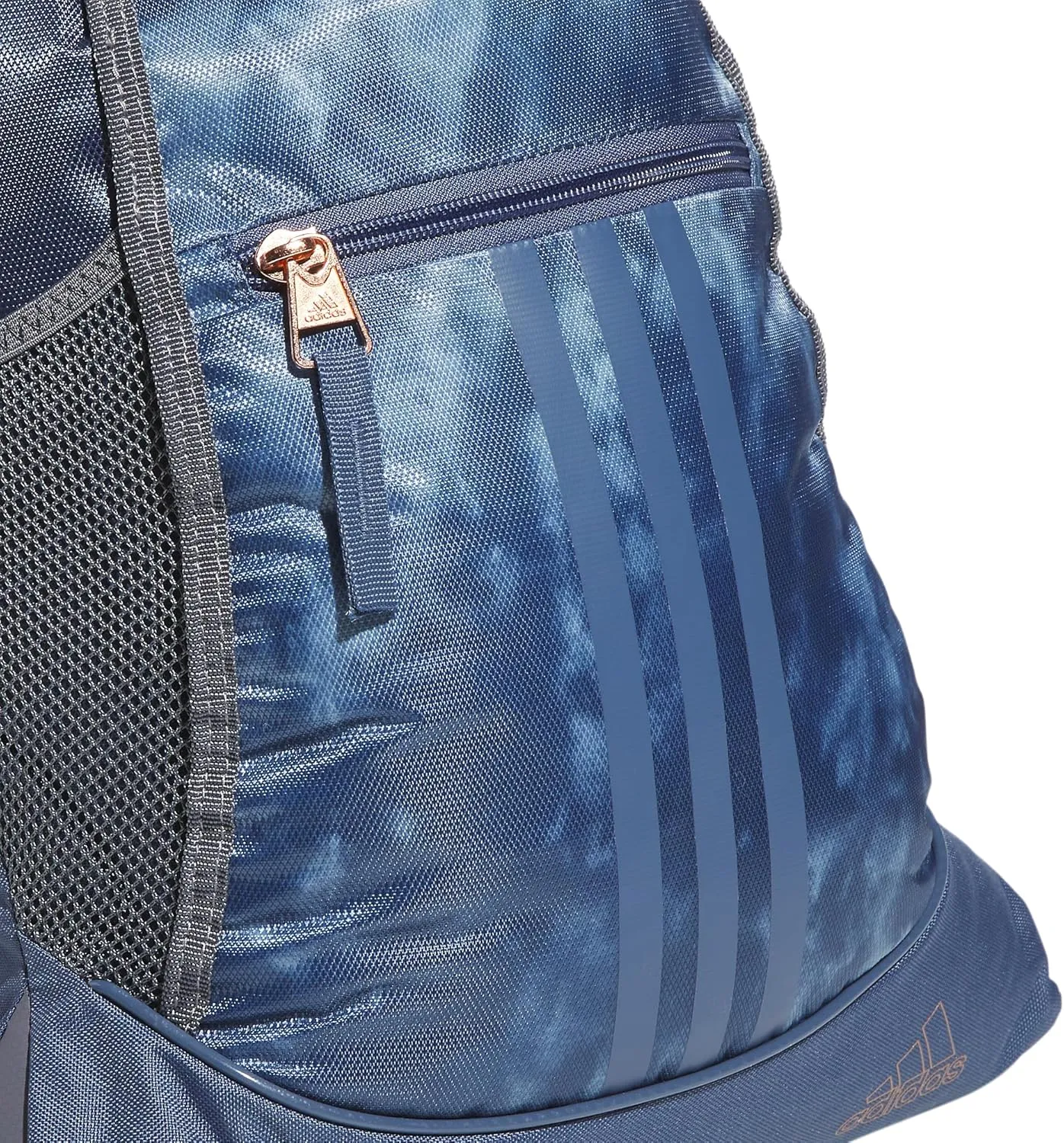 adidas Alliance Sackpack (12L) Lightweight Athletic Small Drawstring Team Sports Workout Bag Discontinued, Stone Wash Preloved Ink Blue/Preloved Ink Blue/Rose Gold, One Size