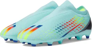 adidas X Speedportal.3 Laceless Firm Ground Soccer Shoe, Clear Aqua/Solar Red/Power Blue, 1 US Unisex Little Kid