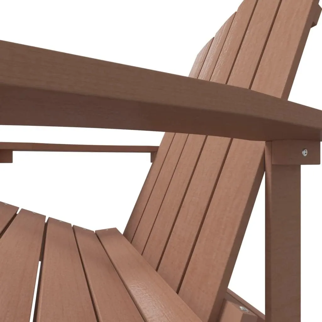 Adirondack Chair HDPE Brown Outdoor Patio Furniture Lounge Chair for Garden, Poolside, Beach, and Backyard - Weather-Resistant & Low Maintenance Design with Wide Armrests