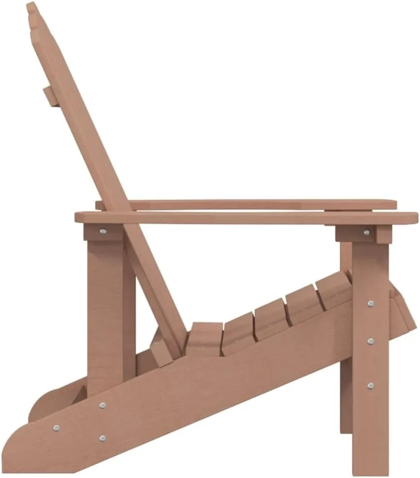Adirondack Chair HDPE Brown Outdoor Patio Furniture Lounge Chair for Garden, Poolside, Beach, and Backyard - Weather-Resistant & Low Maintenance Design with Wide Armrests