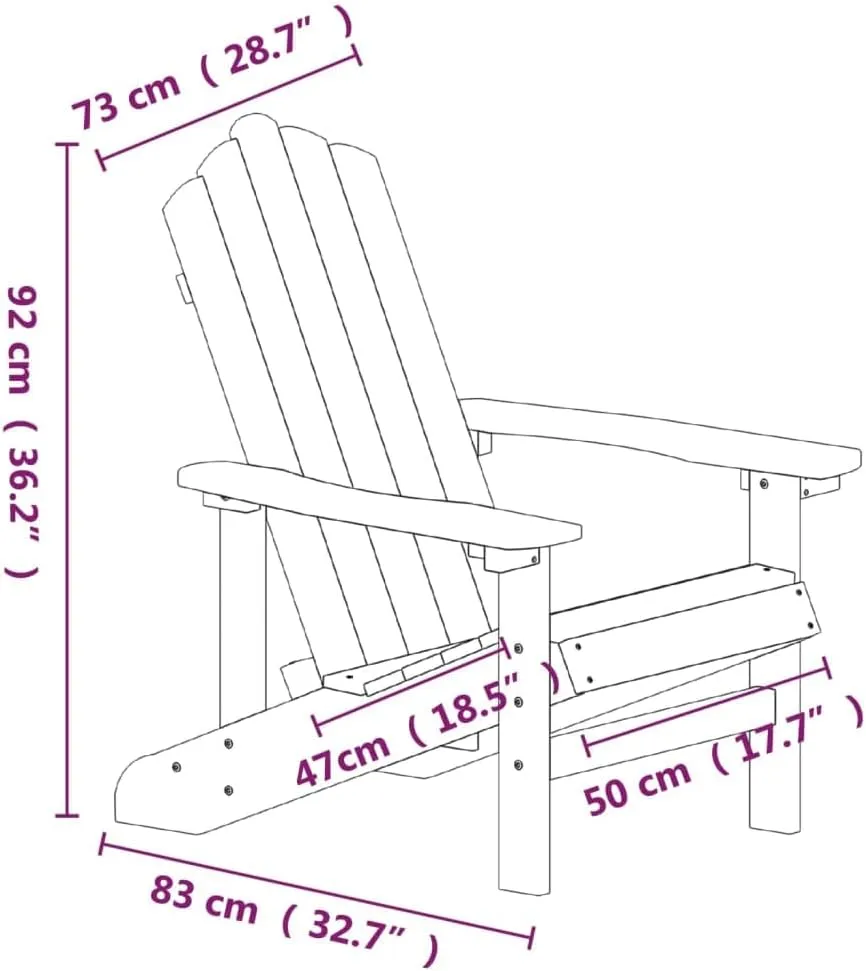 Adirondack Chair HDPE Brown Outdoor Patio Furniture Lounge Chair for Garden, Poolside, Beach, and Backyard - Weather-Resistant & Low Maintenance Design with Wide Armrests
