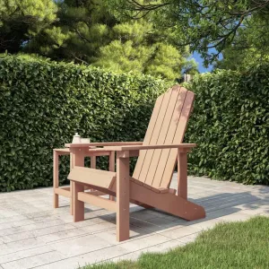 Adirondack Chair HDPE Brown Outdoor Patio Furniture Lounge Chair for Garden, Poolside, Beach, and Backyard - Weather-Resistant & Low Maintenance Design with Wide Armrests