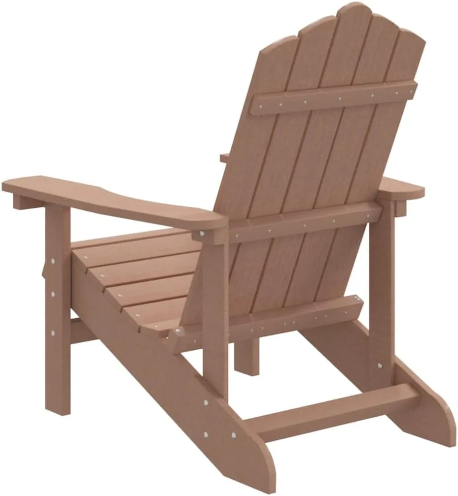 Adirondack Chair HDPE Brown Outdoor Patio Furniture Lounge Chair for Garden, Poolside, Beach, and Backyard - Weather-Resistant & Low Maintenance Design with Wide Armrests