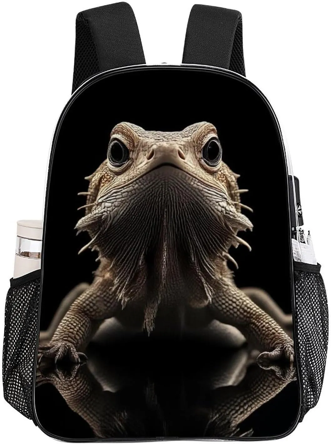 Adults Lightweight Cute Funny Bearded Dragon Lizards Animal Rucksacks Large Capacity Bookbag Transparent Bag for Trekking Outdoors Bicycle