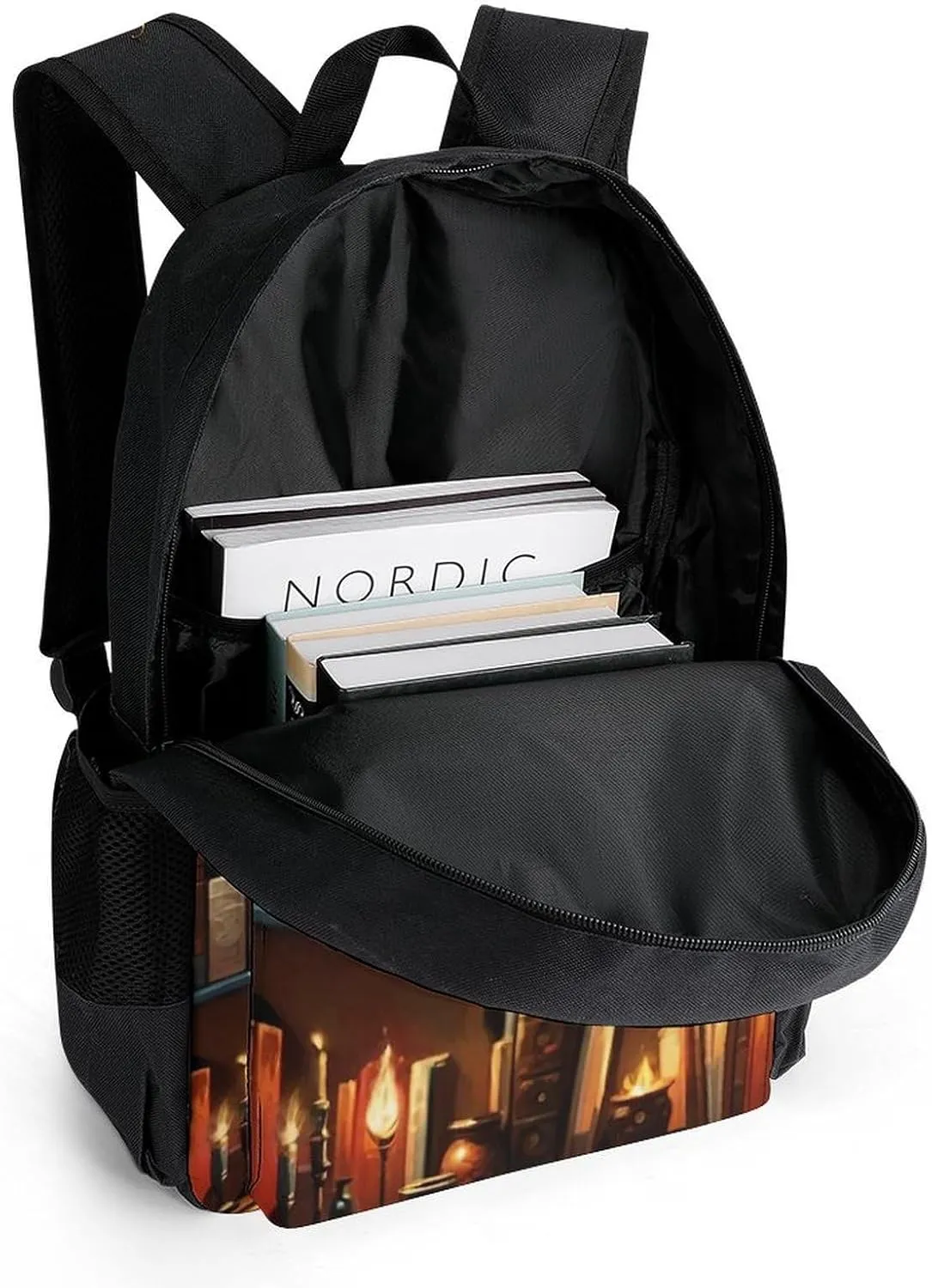 Adults Lightweight Magic Bookshelf Vintage Style Book Art Rucksacks Large Capacity Bookbag With Adjustable Shoulder Straps for Trekking Outdoors Bicycle