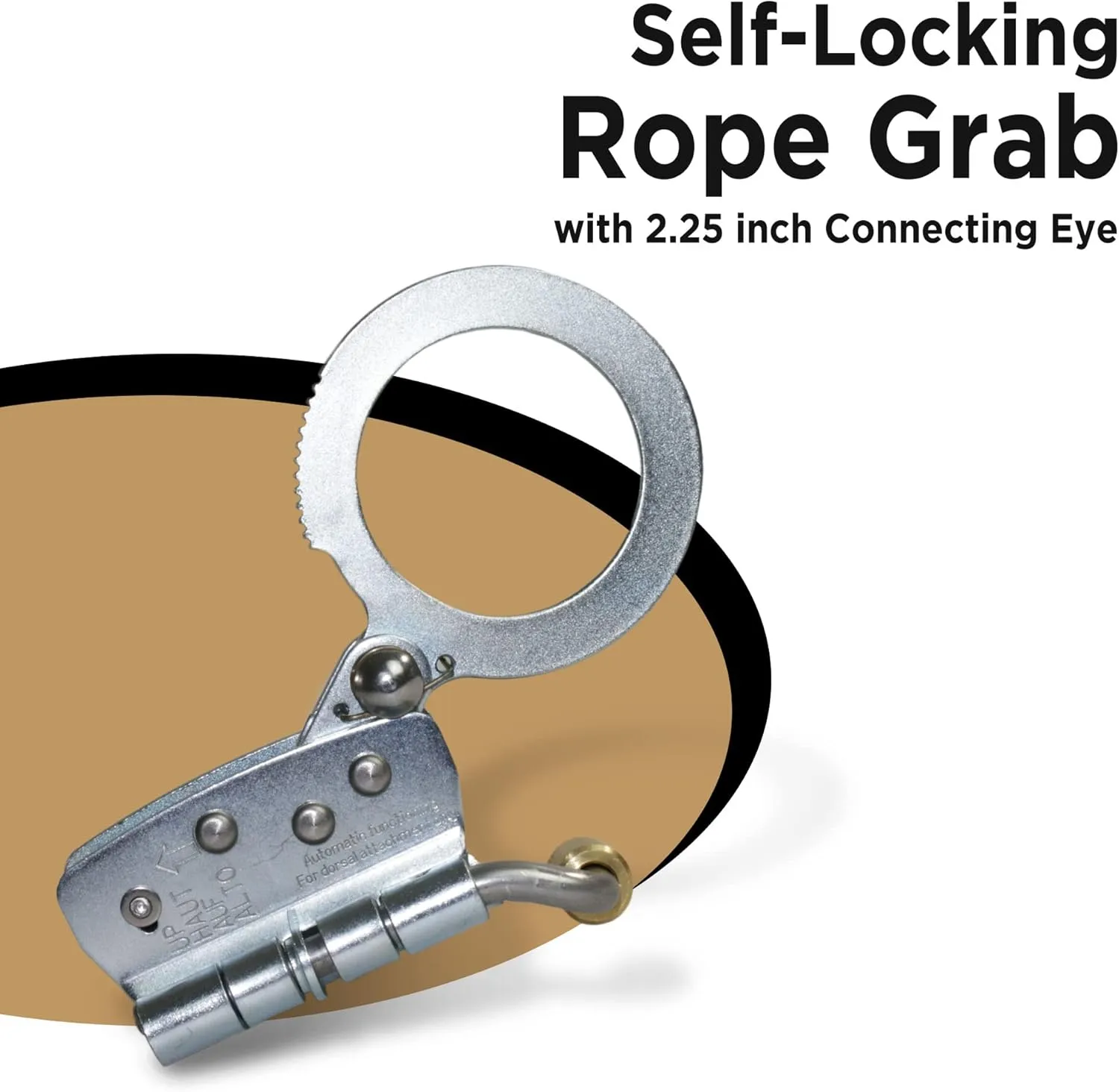 AFP Self-Locking Rope Grab with 2.25 inch Connecting Eye, Used with 5/8’’ Lifeline Rope, for Construction, Climbing, Fall-Protection, 310 lb. Capacity (OSHA/ANSI Compliant) Silver
