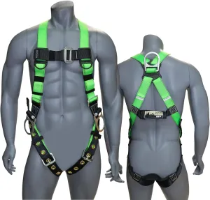 AFP Universal Full-Body Fall Protection Safety Harness w/ 3 D-Rings and Tongue Buckle Legs