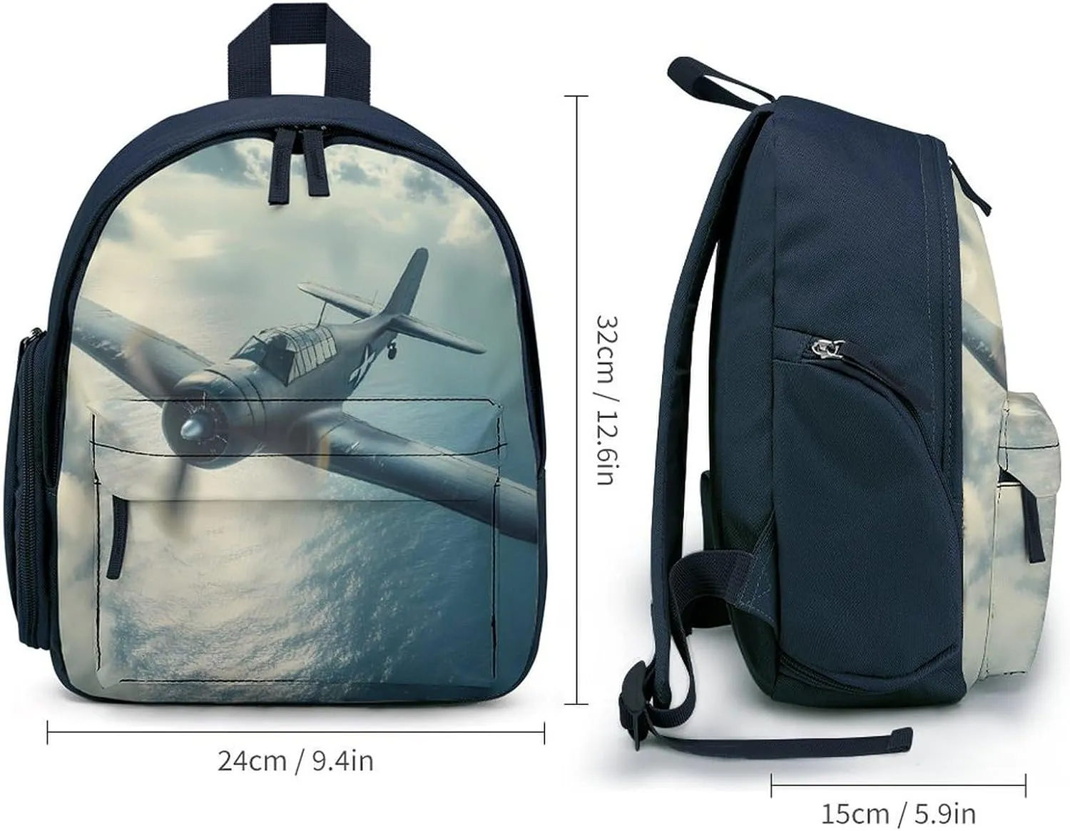 Airplane Aviation Backpack Small Shoulder Bag Travel Bag Casual Daybacks Handbags One Size