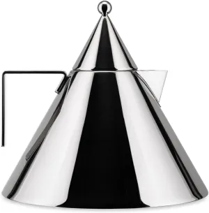 Alessi 90017 Il Conico - Design Water Kettle with Handle, 18/10 Stainless Steel Mirror Polished, 2 lt Capacity
