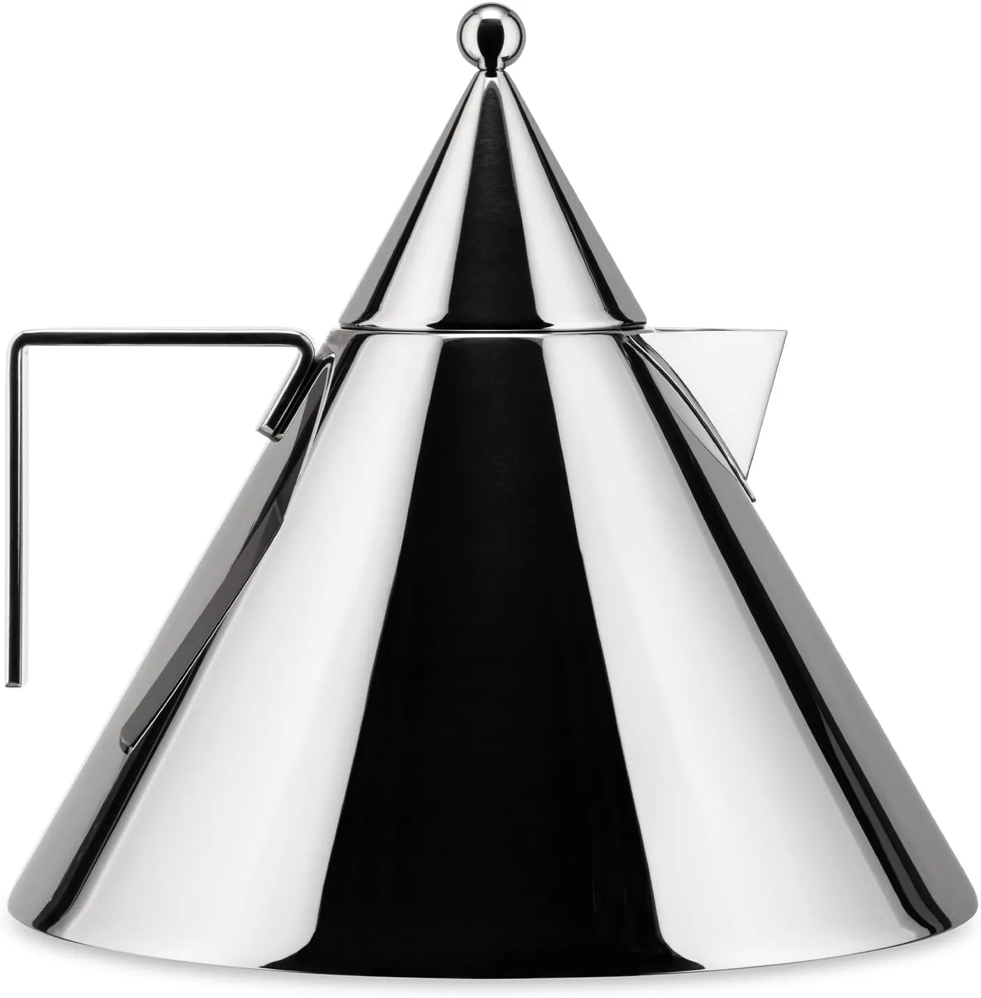 Alessi 90017 Il Conico - Design Water Kettle with Handle, 18/10 Stainless Steel Mirror Polished, 2 lt Capacity