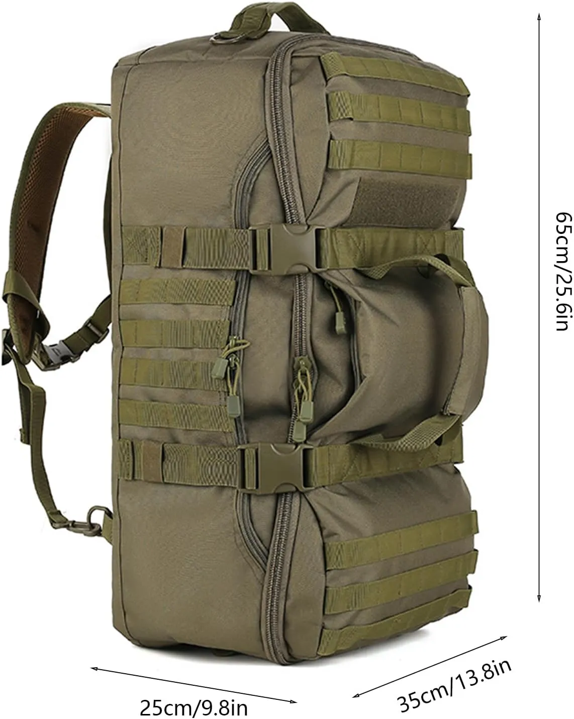 Alomejor Outdoor Backpack Large Capacity Waterproof Tiger Camo Bag with Ventilated Back Panel Travel Bag for Camping Hiking