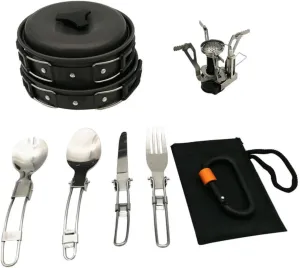 Aluminium Portable Camping Pot Set 1 Set Cooking Utensils Outdoor Cooking Pots for Camping