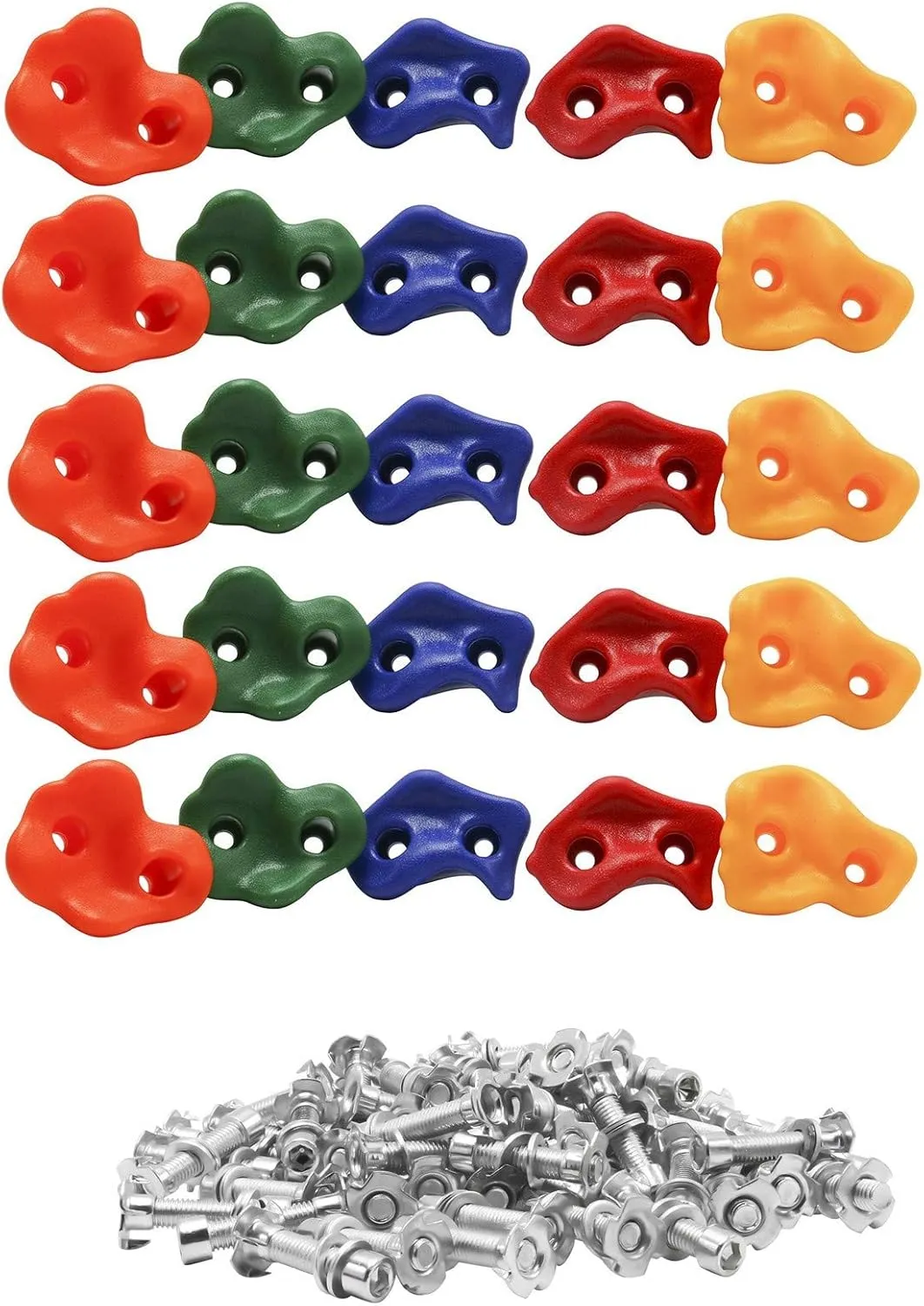 Amarine Made Climbing Holds-Rock Climbing Holds for Kids with Installation Hardware-Climbing Grips for DIY Rock Stone Wall (25-Pack)