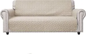 Ameritex Couch Sofa Slipcover 100% Waterproof Nonslip Quilted Furniture Protector Slipcover for Dogs, Children, Pets Sofa Slipcover Machine Washable (Beige, 78'')