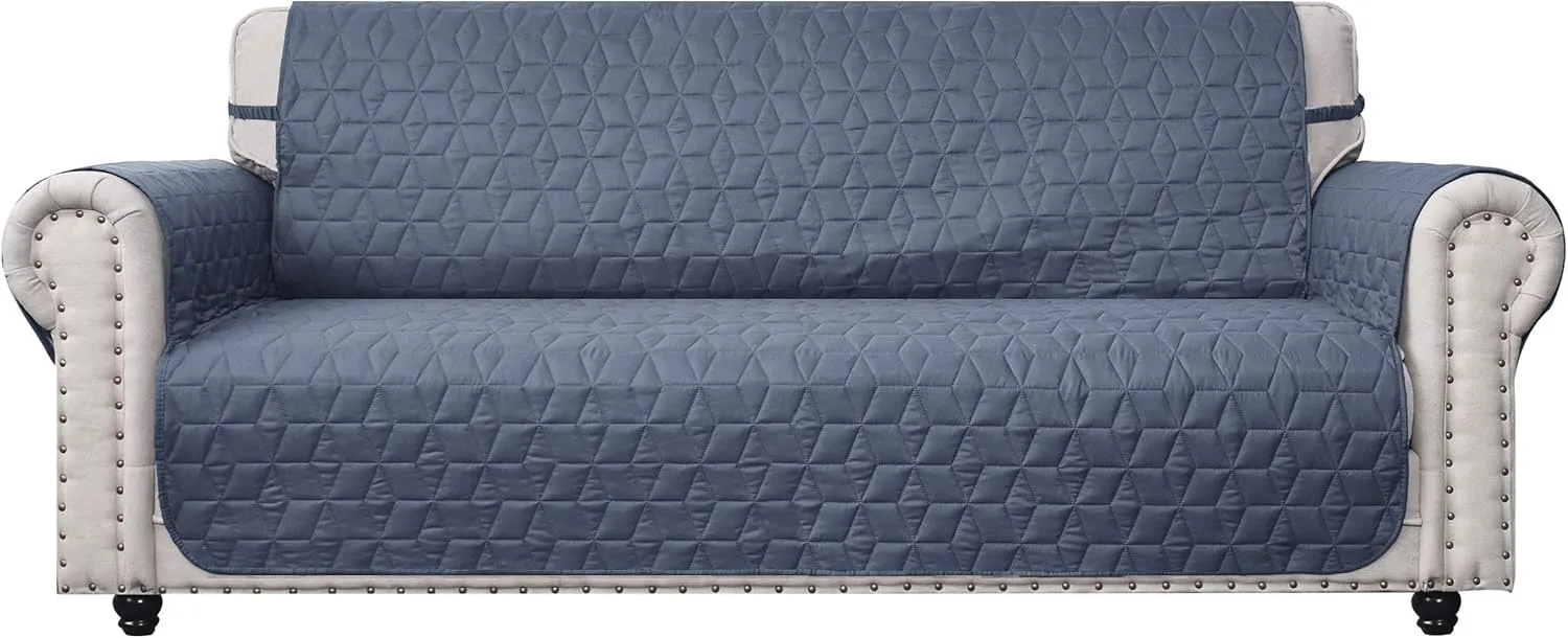 Ameritex Couch Sofa Slipcover 100% Waterproof Nonslip Quilted Furniture Protector Slipcover for Dogs, Children, Pets Sofa Slipcover Machine Washable (Blue, 68'')