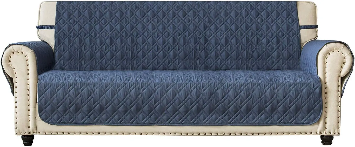 Ameritex Couch Sofa Slipcover 100% Waterproof Nonslip Quilted Furniture Protector Slipcover for Dogs, Children, Pets Sofa Slipcover Machine Washable (Blue, 68")