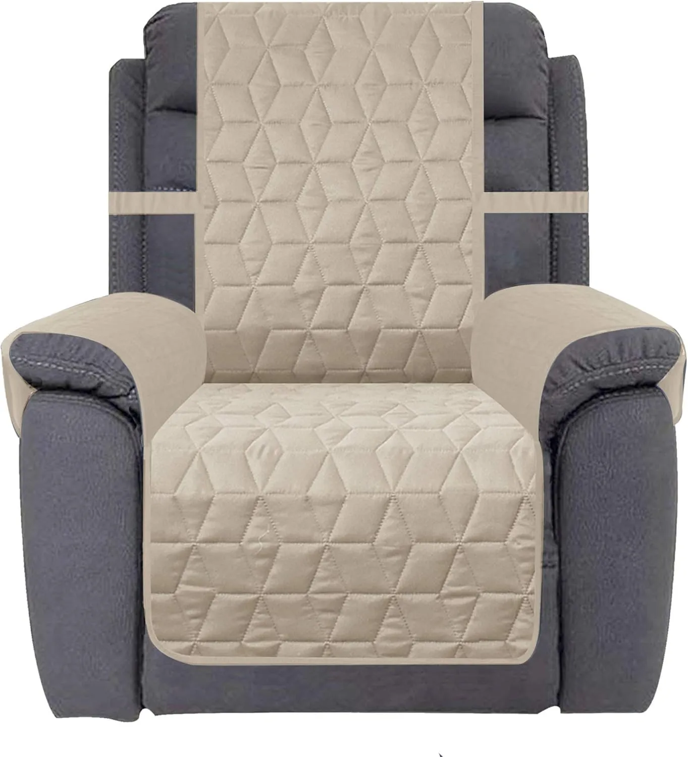 Ameritex Waterproof Nonslip Recliner Cover Christmas Decor Stay in Place, Dog Couch Recliner Cover Furniture Protector for Pets and Kids (Beige, 23'')