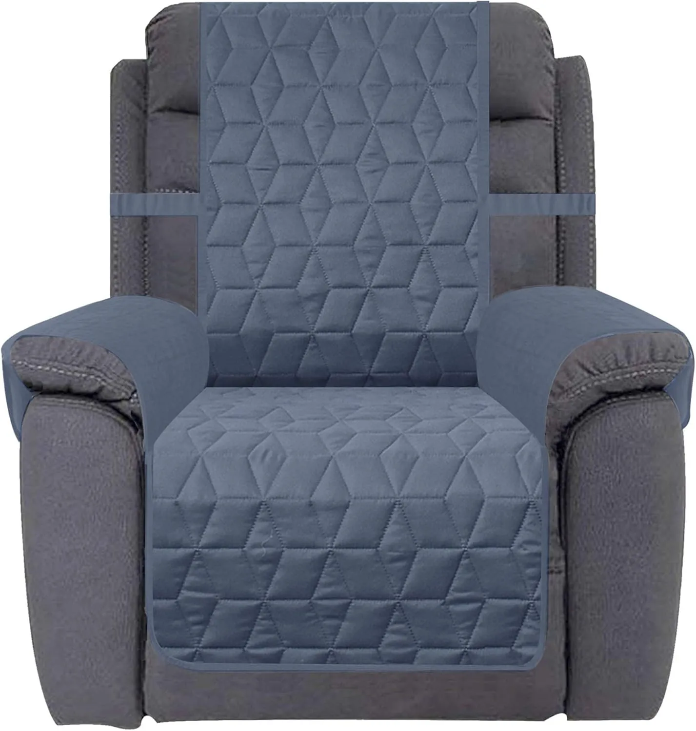 Ameritex Waterproof Nonslip Recliner Cover Christmas Decor Stay in Place, Dog Couch Recliner Cover Furniture Protector for Pets and Kids (Blue, 23'')