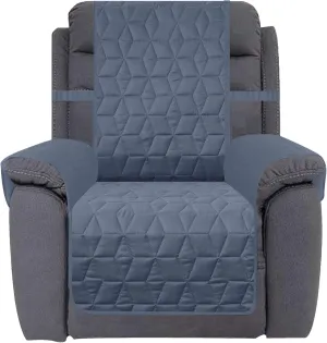 Ameritex Waterproof Nonslip Recliner Cover Christmas Decor Stay in Place, Dog Couch Recliner Cover Furniture Protector for Pets and Kids (Blue, 23'')