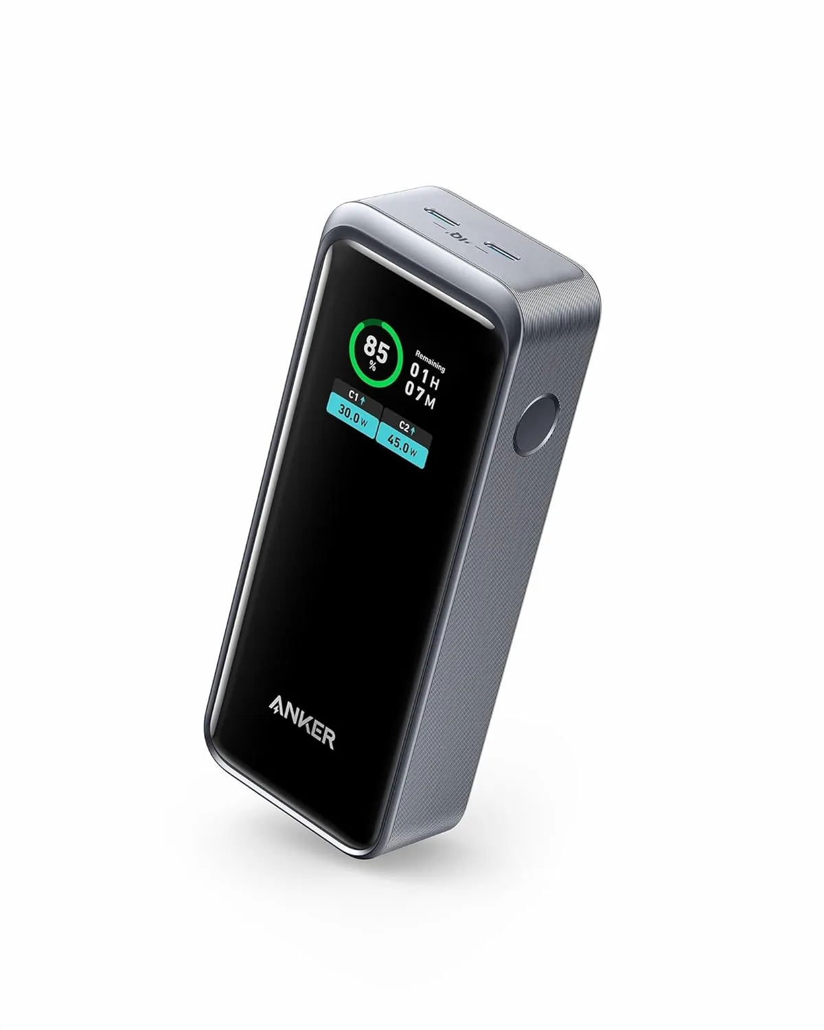 ANKER Prime Power Bank, 12,000 mAh 2-Port Portable Charger with 130W Output, Smart Digital Display, Compatible with iPhone 15/14/13 Series, MacBook, Dell