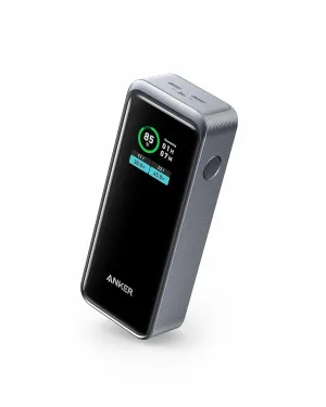 ANKER Prime Power Bank, 12,000 mAh 2-Port Portable Charger with 130W Output, Smart Digital Display, Compatible with iPhone 15/14/13 Series, MacBook, Dell