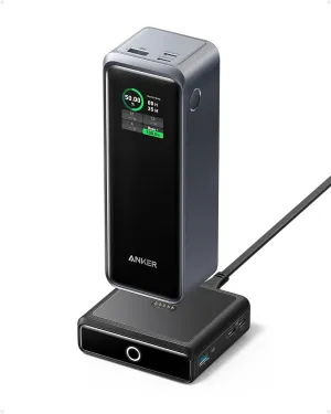 Anker Prime Power Bank, 27,650mAh 3-Port 250W Portable Charger for Travel, TSA-Approved, Smart App, for MacBook Pro/Air, iPhone 16/15/14 Series, Samsung, Laptops, and More