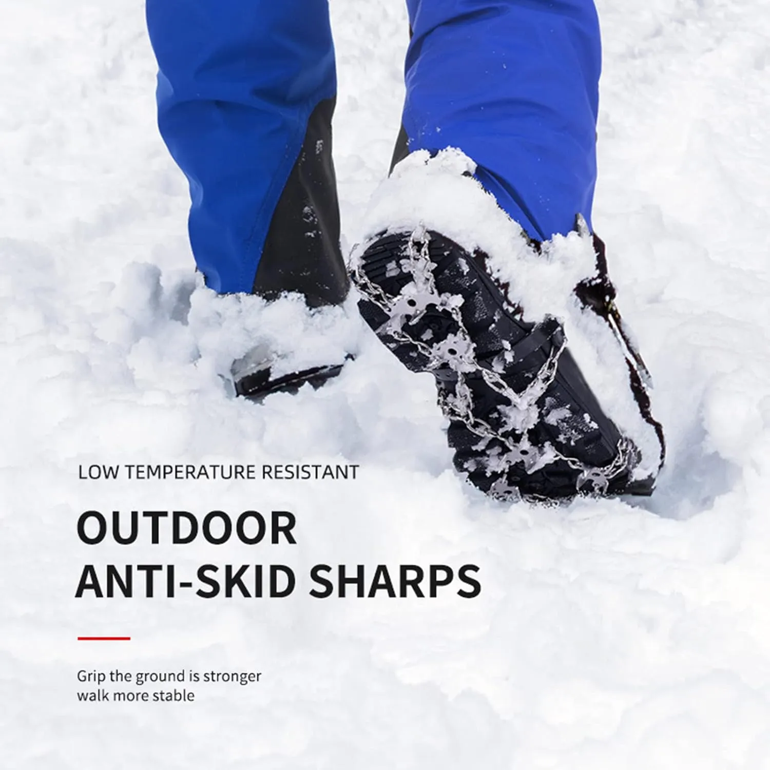 Anti-Slip Climbing Crampons 13/19 Teeth Outdoor Winter Ice Claws Snow Gripper Hiking Shoe Boot Grips Chain Spike
