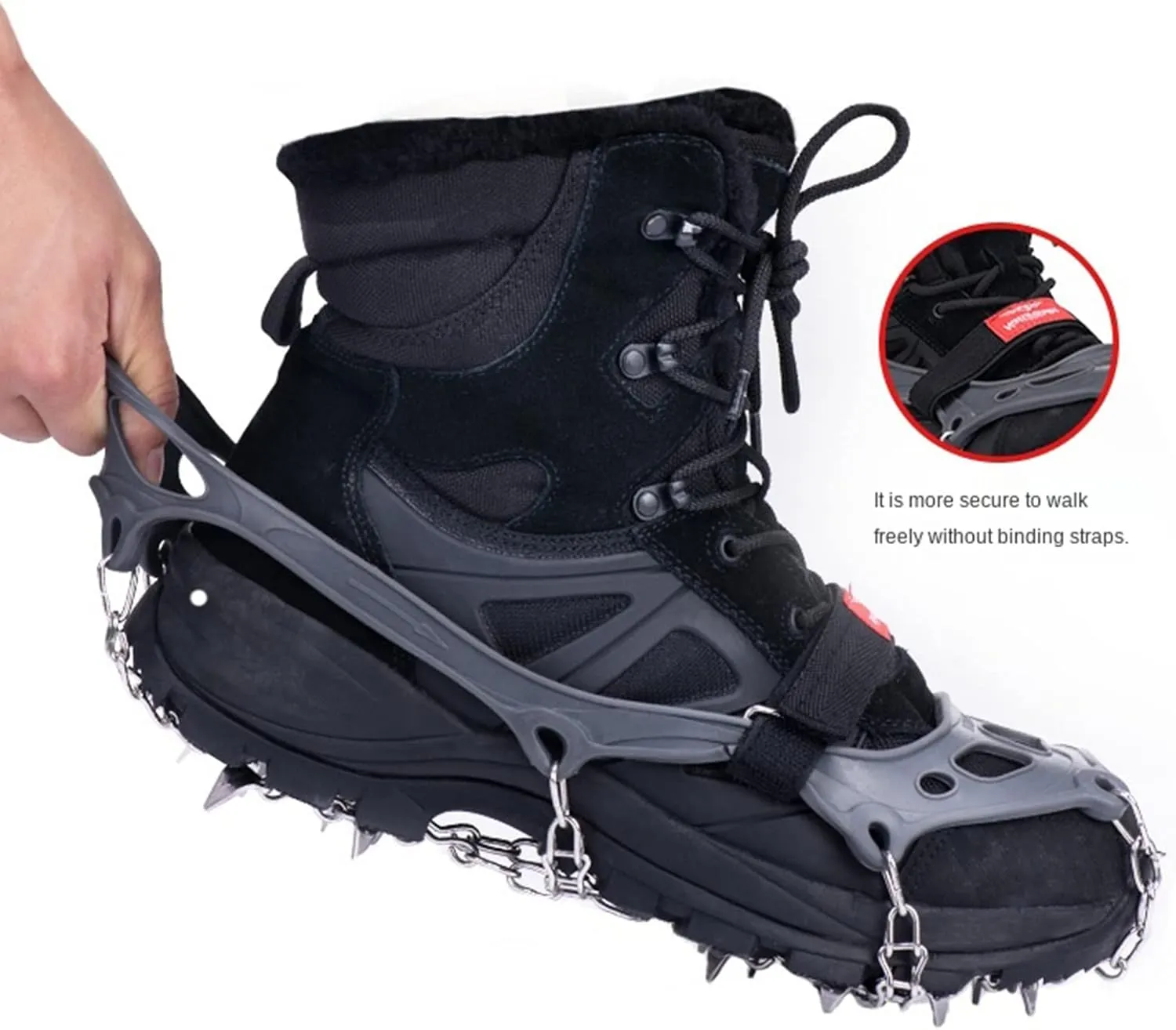 Anti-Slip Climbing Crampons 13/19 Teeth Outdoor Winter Ice Claws Snow Gripper Hiking Shoe Boot Grips Chain Spike