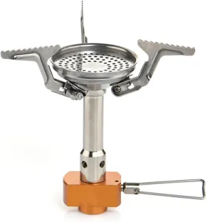 ANZAGA Portable Single Burner Backpacking Stove | Ultralight and Foldable Outdoor Cooking Gear | Compact Mini Propane Camping Gas Stoves