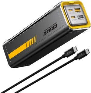 AOHI 240W Laptop Power Bank 27600mAh Portable Fast Charger (99.3wh) The Future Starship 140W PD 3.1 Large Camping Battery Pack for MacBook Pro/Air, iPad Pro, iPhone 16 Pro Max,Galaxy,Steam Deck, Grey